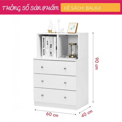 Giá sách cao cấp bằng gỗ SMLIFE Balaji