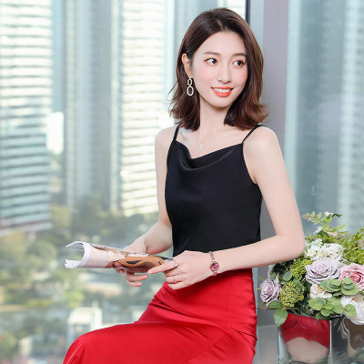 Áo hai dây lụa nữ cổ đổ mặc trong vest chất vải satin cao cấp thoáng mát khi mặc - AO0036