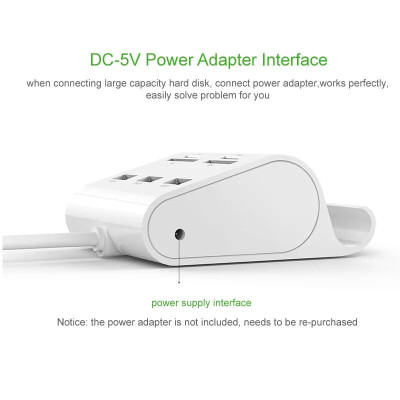 Ugreen UG30344US156TK 1M màu Trắng Bộ chia HUB USB 3.0 sang 3 USB 3.0 + đọc thẻ TF SD MS M2 có khay đỡ hỗ trợ nguồn 5V - HÀNG CHÍNH HÃNG