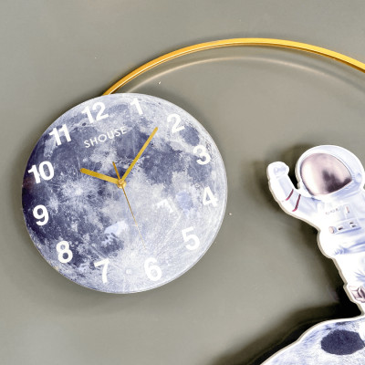 Đồng hồ treo tường trang trí nghệ thuật EA01 kim trôi không gây tiếng động decor cho phòng khách