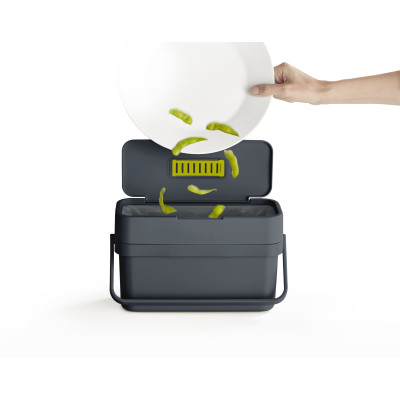 Thùng rác hữu cơ gắn tủ bếp Joseph Joseph 30107 Compo 4L màu than chì Hàng chính hãng