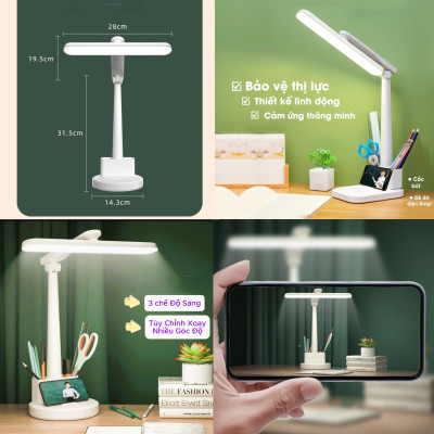 Đèn Học Để Bàn, Đèn Đọc Sách, Phím Cảm Ứng 3 Chế Độ Ánh Sáng