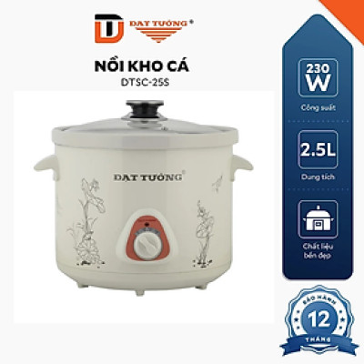 Nồi Kho Đa Năng Gốm / Sứ 2.5L Đạt Tường - DTSC2.5S ; DTSC2.5G - Hàng Chính Hãng - DTSC25S - Sứ