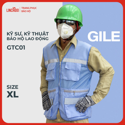 Áo Gile Bảo Hộ Lao Động Vải Thành Công Cao Cấp Dành Cho Kỹ Sư, Kỹ Thuật Mã GTC01