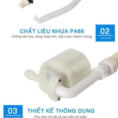Bộ cấp nước bồn cầu - Bộ cấp nước két nước vệ sinh sử dụng phao cơ thông minh