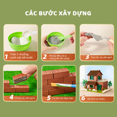 Đồ chơi lắp ráp xây nhà gạch mini mô phỏng Mideer My First Building, đồ chơi nhập vai kĩ sư xây dựng