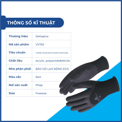 Bao tay phòng lạnh Deltaplus HERCULE VV750 chịu lạnh đến -30 độ C nhập khẩu chính hãng