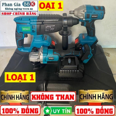[LOẠI 1] Bộ Combo 3 Máy Gồm Máy Khoan Đục Bê Tông, Máy Mài Và Máy Chuyên Vít Dùng Pin 199V 15 Cell Máy Khoan Siêu Khỏe