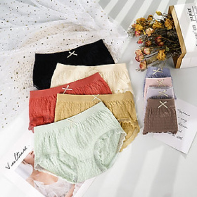 Combo 5 Quần lót nữ dệt kim cotton kháng khuẩn thoáng mát