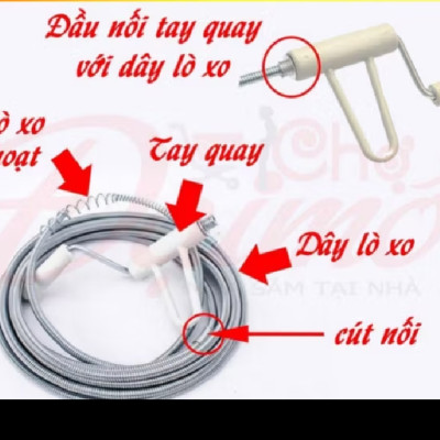 Cuộn dây lò so dài 5M thông tắc đường ống quay bằng tay rất tiện