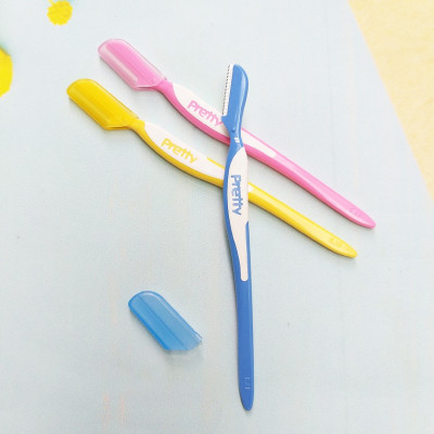 Dao Cạo Lông Mày Cán Dài Kai Pretty 12860 - FRML-3PN (Set 3 cây)