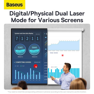 Bút Trình Chiếu Baseus Orange Dot AI Wireless Presenter WKCD020013, Nhận Diện Giọng Nói & Sử Dụng Màn Hình TV- Hàng Chính Hãng