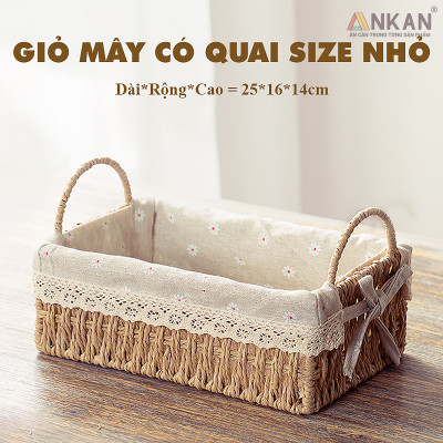 Giỏ Cói Vintage Có Quai – Đựng Đồ, Đi Picnic, Decor Nhà Cửa