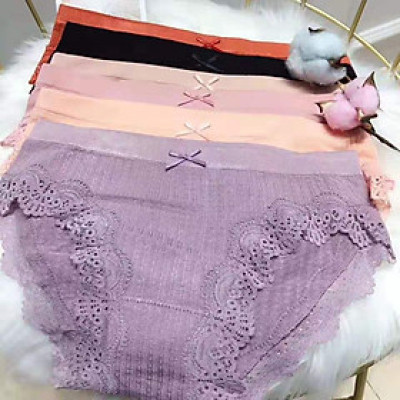 Hộp 5 Quần Lót Nữ Tăm Viền Ren Xuất Nhật Có Nơ Cao Cấp nhiều màu