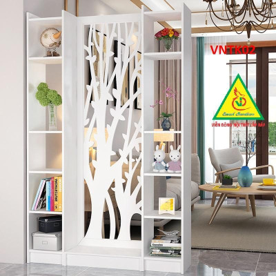 Vách ngăn phòng khách nhà bếp - Vách ngăn liền kệ VNTK02A - Nội thất lắp ráp Viendong Adv