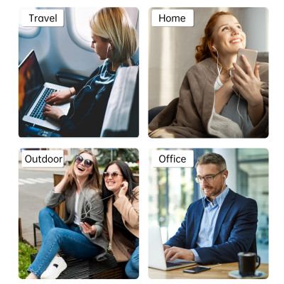 Tai nghe Choetech OC-A011 dây nhét tai Type C có đệm cao su (Hàng chính hãng)