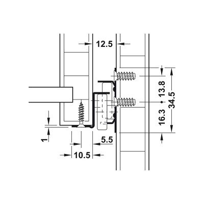 Ray bánh xe dài 300 mm Hafele - 431.16.701