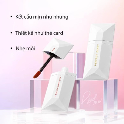 Son kem lì PERFECT DIARY ReadMe chất son mỏng nhẹ bám màu lâu trôi 4g