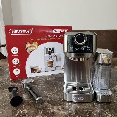 Máy pha cà phê Espresso bán tự động Espresso, Latte, Cappuccino thương hiệu Mỹ cao cấp HiBREW H13A - Hàng Nhập Khẩu