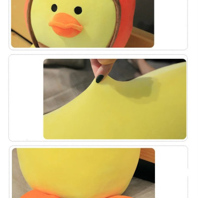 Gấu bông con vịt vàng dễ thương - Size từ 70cm đến 1m3 - Quà tặng gấu bông vịt đội nón bảo hiểm cute.