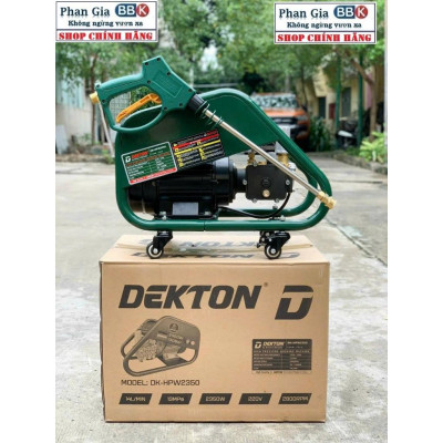 Máy Rửa Xe Công Nghiệp Dekton DK-HPW2350 - Công Suất 2350W - Có Chỉnh Áp - Motor Đầu Rời - Di Cuyển Bằng  Bánh Xe