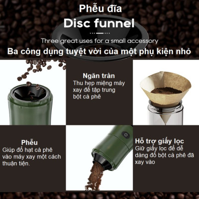 Máy xay hạt cà phê, sinh tố và đá viên cầm tay dùng pin thương hiệu Mỹ HiBREW G2 cao cấp - Hàng Nhập Khẩu