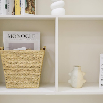 Sọt lục bình có tay cầm, giỏ để đồ đa năng, đồ để văn phòng tiện dụng, sọt rác văn phòng