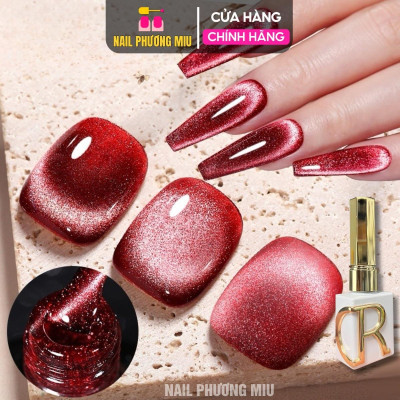 Sơn Gel Mắt Mèo Đỏ CR VENDEENI Cao Cấp Chai 15ml Làm Nail, Sơn Gel Mắt Mèo Ánh Trăng Nhũ Kim Cương Hạt Siêu Mịn Bền Màu Nữ