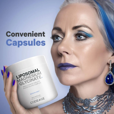 Viên Uống Codeage Liposomal Magnesium Glycinate, Nhập Khẩu Chính Ngạch Có Tem Phụ Tem, Tem Chống Hàng Giả