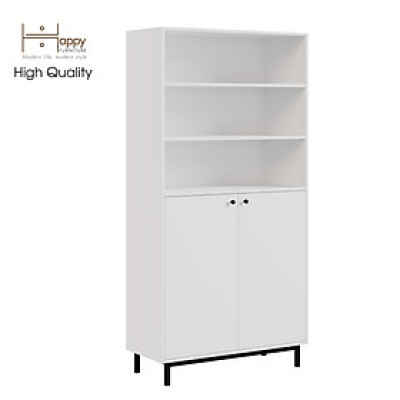 [Happy Home Furniture] CATY , Kệ sách 6 tầng 2 cửa mở - chân sắt ,  90cm x 40cm x 180cm (DxRxC), KSA_016