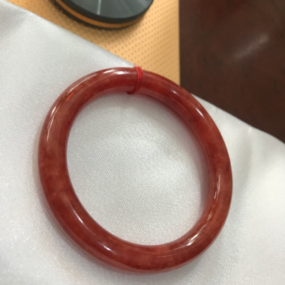 Vòng Cẩm Thạch Đỏ Đẹp A Ni 48mm x chột 7,2mm màu đỏ bông tươi sáng bóng đẹp nữ 40kg - 48kg mệnh hỏa mệnh thổ đeo xuất sắc đẹp món quà tặng ý nghĩa ạ