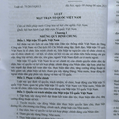 Sách Luật Mặt Trận Tổ Quốc Việt Nam, Luật Công Đoàn, Luật Thanh Niên Và Luật Thực Hiện Dân Chủ Ở Cơ Sở 2025 (V2617T)