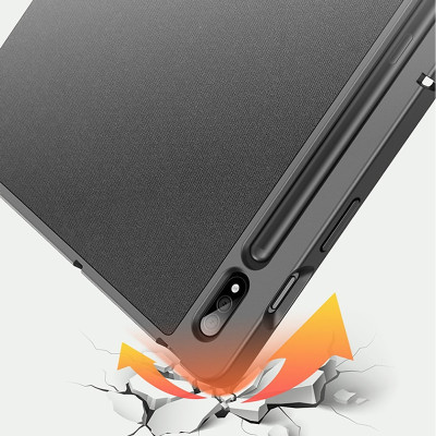 Bao da dành cho SamSung Galaxy Tab S9 Fe chính hãng Dux Ducis Domo chống sốc, có khay đựng bút - hàng chính hãng 