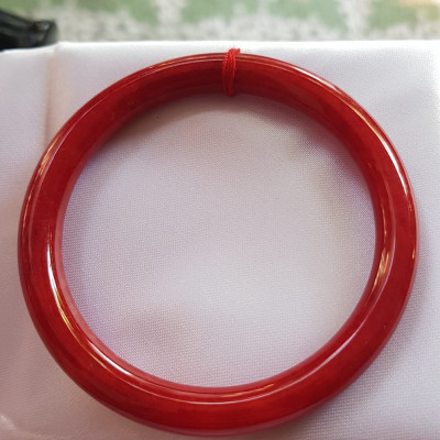 Vòng Cẩm Thạch đỏ đẹp đậm đều bóng xinh quá ni 54mm x cọng 7mm Vòng  chuẩn hợp nữ mạng hỏa mạng thổ 53kg- 60kg đeo đẹp tay may mắn tốt sức khỏe công việc rực rỡ tài lộc ạ Món quà tặng ý nghĩa dành cho Mẹ chính mình & người thân ạ