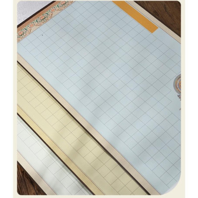 Biểu lụa bồi trục chép Tâm Kinh Bát Nhã & Đại Bi Chú có kẻ ô