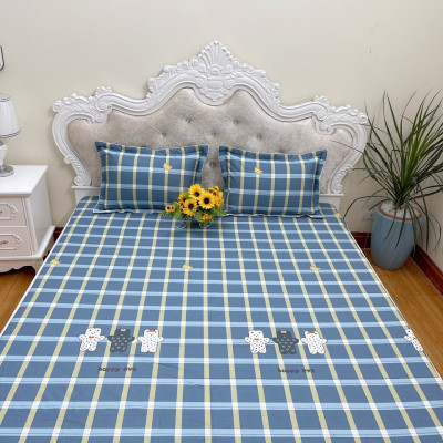 Ga giường chun cotton 100% bọc đệm tặng kèm 2 vỏ gối đầu