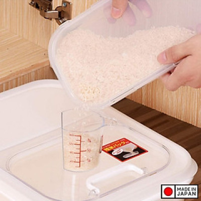 Thùng gạo nắp bật Inomata Kikubari 6kg - Hàng Nội Địa Nhật Bản