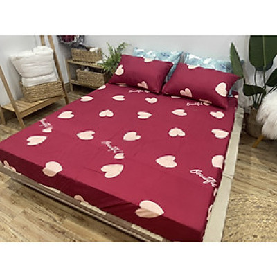 Bộ Chăn Ga Gối Trái Tim Đỏ (có đủ set chăn phao và vỏ chăn)