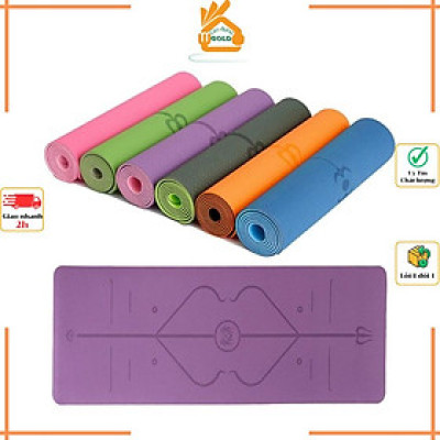Thảm Yoga Định Tuyến Dày 8ly Chống Trơn Trượt Kèm Túi 