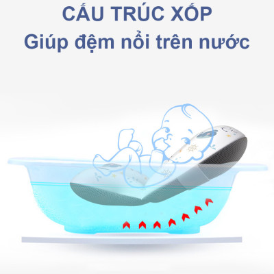 Đệm Tắm Đỡ Lưng Cho Bé Cleverbees Đảm Bảo An Toàn Khi Tắm Chất Liệu Mềm Mại ,  Phù Hợp Khớp Với Tất Cả Các Loại Chậu Tắm - Hàng Chính Hãng