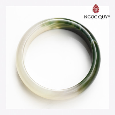 Vòng tay đá mã não trắng xanh mệnh mộc hỏa - Ngọc Qúy