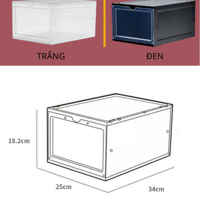 Combo 6 Hộp Đựng Giày Nhựa Cứng Cửa Mở Nam Châm Lắp Ráp Thông Minh Song Anh- Hàng Chính Hãng