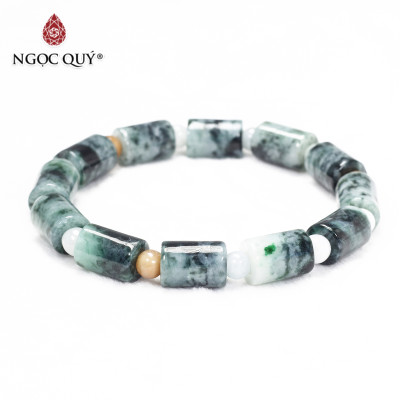 Vòng cẩm thạch sơn thủy vip đốt trúc đốt 12.5x9mm mệnh hỏa , mộc - Ngọc Quý Gemstones