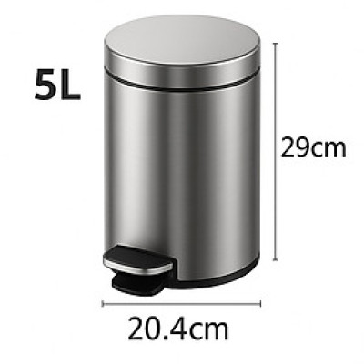 Thùng rác 5l, chất liệu thép không gỉ SUS410, màu chrome, hiệu Trevi TVDB8856C