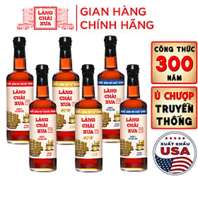 Đặc Sản Phan Thiết - [Thùng 6 Chai] Nước Mắm Nhỉ Làng Chài Xưa Nhãn Xanh Xuất Khẩu, Nhãn Đỏ Đậm Đà, Nhãn Vàng Sánh Đặc 500Ml/Chai Thủy Tinh