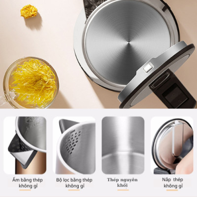  Bình Siêu tốc inox 3 lớp Mitomo ST-631 ( 1.7L) - Hàng chính hãng