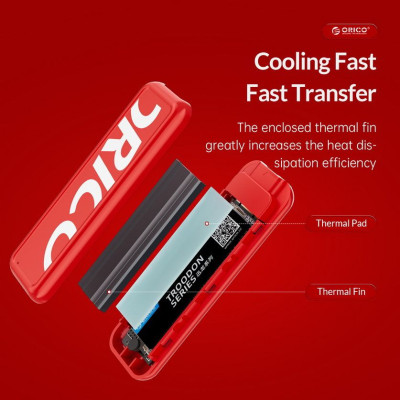 HỘP ĐỰNG Ổ CỨNG CPM2C3-RD ORICO M.2 SATA TYPE-C 3.1 GEN 1 SSD ENCLOSURE (6G) - HÀNG CHÍNH HÃNG