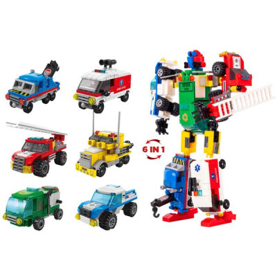 Bộ 6 Đồ Chơi Lắp Ráp Chiến Binh Bảo Vệ Thành Phố Biến Hình 6 Trong 1 - City Guardian Mecha - Toys&Joys 8831 (503 Mảnh Ghép)