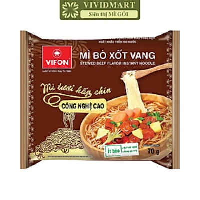 VIFON - Mì tươi Vifon hương vị Bò Xốt Vang (70g/gói) - Mì gói Bò xốt vang tươi, Mì tươi Vifon gói