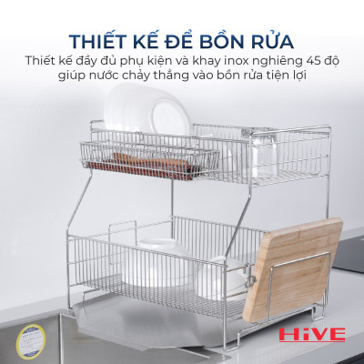 Giá úp chén bát HiVE SB 2 tầng